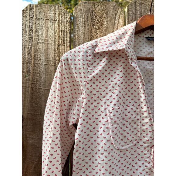 Y2K Lace-Up Handkerchief Print Blouse — / American Eagle Vintage Top XS-S - Picture 9 of 9